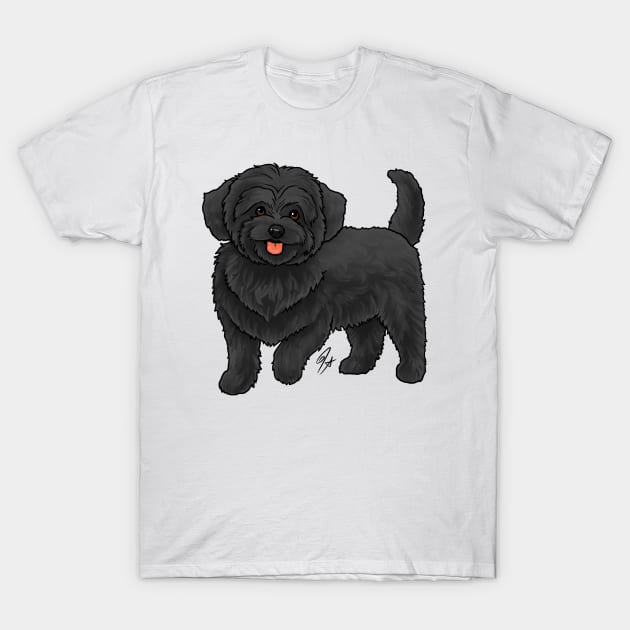 Dog - Maltipoo - Black T-Shirt by Jen's Dogs Custom Gifts and Designs